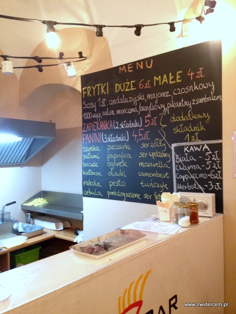 Kraków - Frytka Bar - menu
